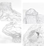 Luxury Clear Glass Vase, 6.5 Inch Unique Wavy Flower Vase, Modern Heavyweight De... - Image 7