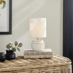 Napa Home & Garden Austin White Antiqued Glaze Ceramic Small Petite Mini Lamp w/... - Image 3