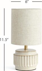 Napa Home & Garden Austin White Antiqued Glaze Ceramic Small Petite Mini Lamp w/... - Image 9