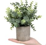 Flojery Mini Potted Plants Artificial Eucalyptus Boxwood Rosemary Faux Herbs Sma... - Image 3