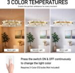 36-Inch Gold Modern Crystal Chandelier, 18 Lights, Large Round 2-Tier K9 Crystal... - Image 8