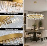 36-Inch Gold Modern Crystal Chandelier, 18 Lights, Large Round 2-Tier K9 Crystal... - Image 9