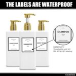 White With Gold Pump Shampoo Bottles Set of 3, 500ml Refillable Shower Dispenser... - Image 3