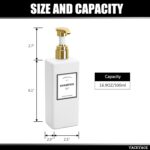 White With Gold Pump Shampoo Bottles Set of 3, 500ml Refillable Shower Dispenser... - Image 4