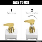 White With Gold Pump Shampoo Bottles Set of 3, 500ml Refillable Shower Dispenser... - Image 6