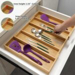 Utoplike Bamboo Expandable Kitchen Drawer Organizer, Adjustable Utensil Holder a... - Image 3