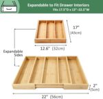 Utoplike Bamboo Expandable Kitchen Drawer Organizer, Adjustable Utensil Holder a... - Image 4