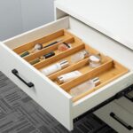 Utoplike Bamboo Expandable Kitchen Drawer Organizer, Adjustable Utensil Holder a... - Image 7