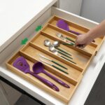 Utoplike Bamboo Expandable Kitchen Drawer Organizer, Adjustable Utensil Holder a... - Image 8