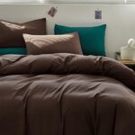 Luxlovery Brown Comforter Set Queen Mocha Brown Bedding Comforter Set Chocolate ... - Image 5