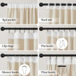 NICETOWN Natural Thick Linen Curtains 96 Inches Long for Living Room 2 Panels Se... - Image 6