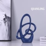QIANLING Blue Knot Statue Decor - Modern Sculptures Home Decor, Resin Abstract D... - Image 3