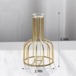 2 Pcs Gold Flower Vase with Metal Frame, Clear Glass Test Tube Vases Decorative,... - Image 3