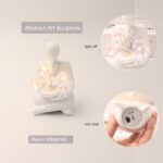 Bookshelf Decor Thinker Statue, Battery Powered Night Light, Modern Abstract Rea... - Image 4