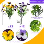 2 Set Artificial Outdoor Pansy Flowers with Hanging Baskets, 2 Hanging Baskets w... - Image 4