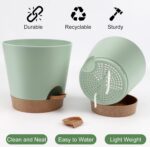 YNNICO Indoor Self Watering Planters with Drainage Holes and Saucers, 8, 7, 6.5,... - Image 4