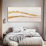 VAYIMDH White and Gold Oil Painting Wall Art Abstract Wall Decor Line Hanging Ar... - Image 7