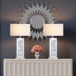 Modern Table Lamp Set of 2 Touch Control, Silver Mirror Big Diamond Crystal Beds... - Image 6