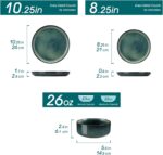 vancasso Starry 12 Pieces Dinnerware Sets for 4, Green Reactive Glaze Dishes Set... - Image 3