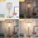 Boncoo Crystal Table Lamp Set of 2, 3-Way Dimmable Nightstand Lamp with 2 USB Ch... - Image 4