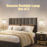 Boncoo Crystal Table Lamp Set of 2, 3-Way Dimmable Nightstand Lamp with 2 USB Ch... - Image 5