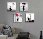 DJSYLIFE Banksy Canvas Wall Art Girl with Red Balloon Street Graffiti Wall Decor... - Image 4