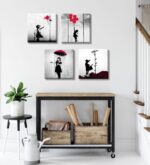 DJSYLIFE Banksy Canvas Wall Art Girl with Red Balloon Street Graffiti Wall Decor... - Image 5