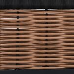 SAFAVIEH Outdoor Collection Harrison Black & Taupe Curved Back 3-Seater Sofa - Image 6