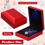Landical 10 Pcs Pendant Necklace Box with LED Light Velvet Necklace Case for Pen... - Image 3
