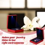 Landical 10 Pcs Pendant Necklace Box with LED Light Velvet Necklace Case for Pen... - Image 4