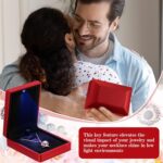 Landical 10 Pcs Pendant Necklace Box with LED Light Velvet Necklace Case for Pen... - Image 5