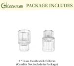 Glass Candlestick Taper Candle Holder: Glasseam Set of 2 Small Candle Holders fo... - Image 6