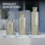 Creative Scents Dublin Silver Vases - Set of 3 Vases for Flowers, Decorative Vas... - Image 5