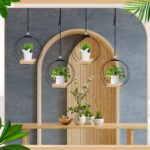 Geelin 4 Pack Plant Hanger with Wood Base Hanging Window Planter Boho Macrame Ha... - Image 4