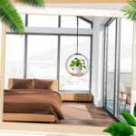 Geelin 4 Pack Plant Hanger with Wood Base Hanging Window Planter Boho Macrame Ha... - Image 5