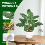 2 Pack Artificial Potted Plants, 16" Fake Plants Indoor in White Pots for Home B... - Image 3