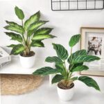 2 Pack Artificial Potted Plants, 16" Fake Plants Indoor in White Pots for Home B... - Image 6