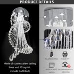 D24'' x H78'' Modern Crystal Chandelier for Foyer Glam Chandelier High Ceiling C... - Image 3