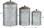 Deco 79 Metal Living Room Decorative Jars Galvanized Ribbed Decorative Container... - Image 4