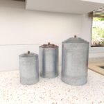 Deco 79 Metal Living Room Decorative Jars Galvanized Ribbed Decorative Container... - Image 5