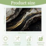 Black White Gold Marble Placemats Set of 6, Washable Heat Resistant Table Mat Li... - Image 3