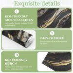 Black White Gold Marble Placemats Set of 6, Washable Heat Resistant Table Mat Li... - Image 4
