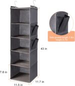 BOOMIBOO Hanging Closet Organize and Shelves，5-Hanging Shelf with 2 Side Pockets... - Image 4