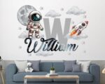 Astronaut Boy Name Wall Decal - Custom Name Vinyl Sticker for Kids Room Decor - ... - Image 5