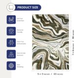 Abani Green Intertwined Lines Area Rug – 5' x 8' – Contemporary Swirl Design – R... - Image 5