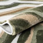 Abani Green Intertwined Lines Area Rug – 5' x 8' – Contemporary Swirl Design – R... - Image 7