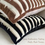 20"x20" Black Cream Stripe Tufted Pillow Covers Luxury Geometric Accent Pillows ... - Image 4