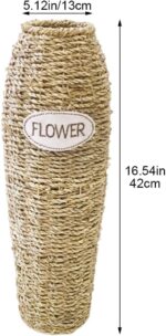 Rattan Woven Flower Vase, Rustic Floor Vase Decorative Wicker Floor Vase Tall Fl... - Image 4