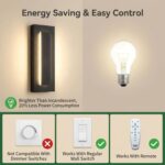 Picico 12" Modern Outdoor Wall Light, 4.33" Wide Covers Junction Box Dimmable Mo... - Image 6