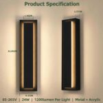 Picico 12" Modern Outdoor Wall Light, 4.33" Wide Covers Junction Box Dimmable Mo... - Image 9